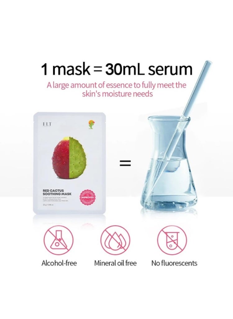 اي ال تي ELT Cosmetic Red Cactus Soothing Mask – ماسك الصبار الأحمر المهدئ لترطيب عميق وتهدئة البشرة الحساسة - Image 3